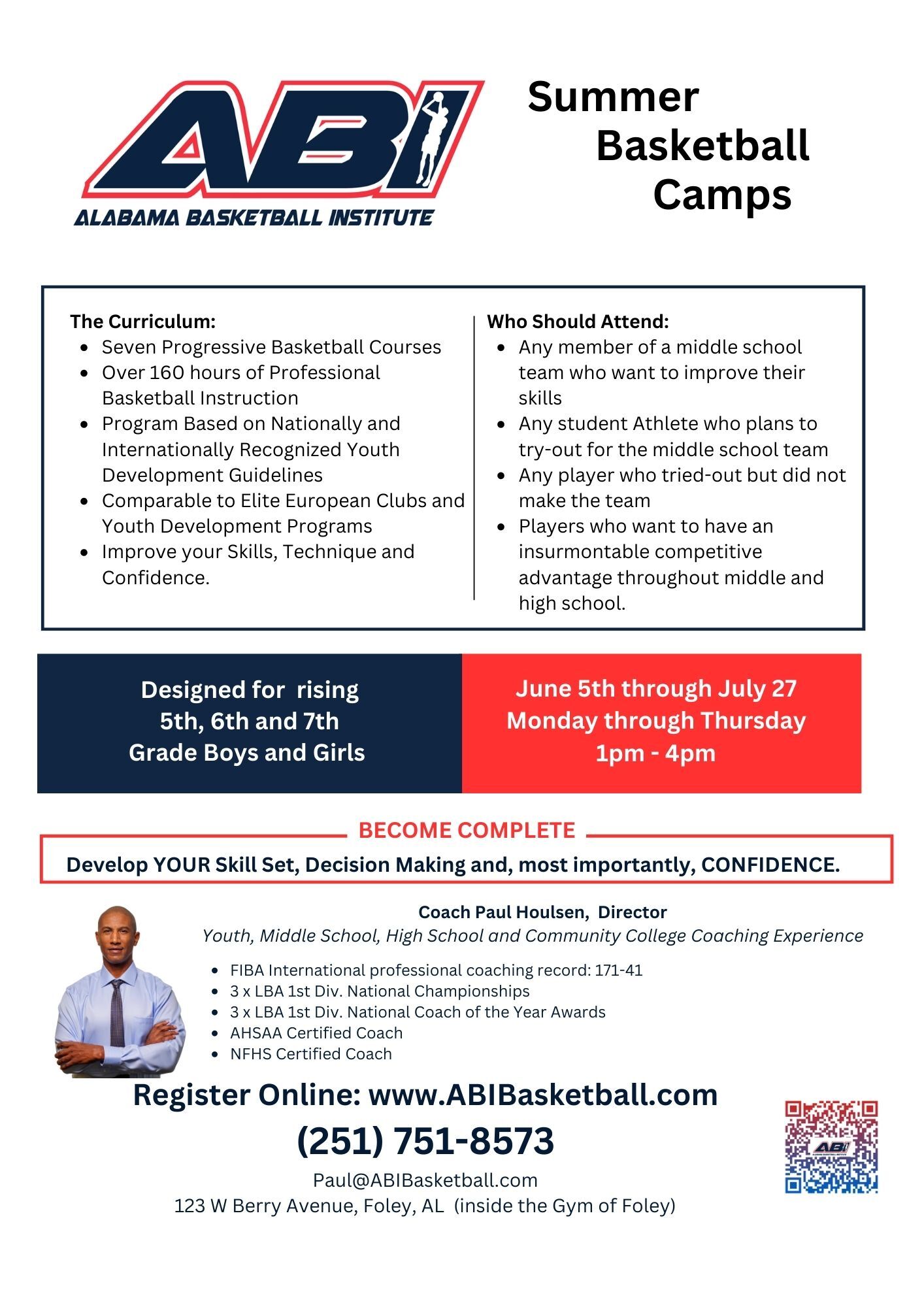 Summer basketball camp front page